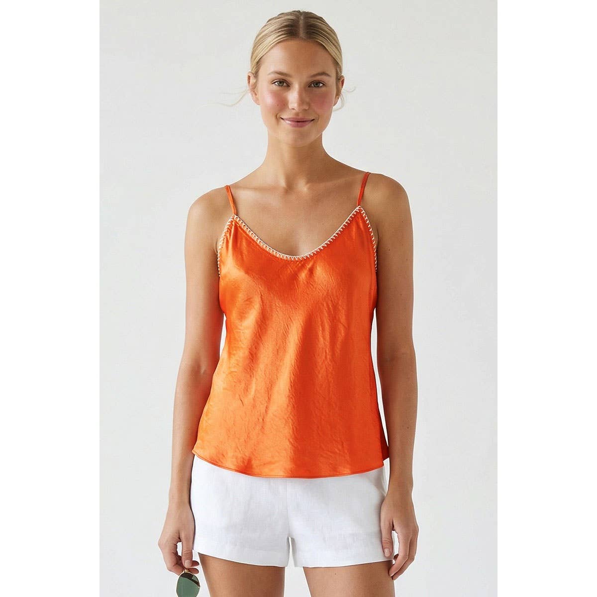 Whipstitch Satin Camisole