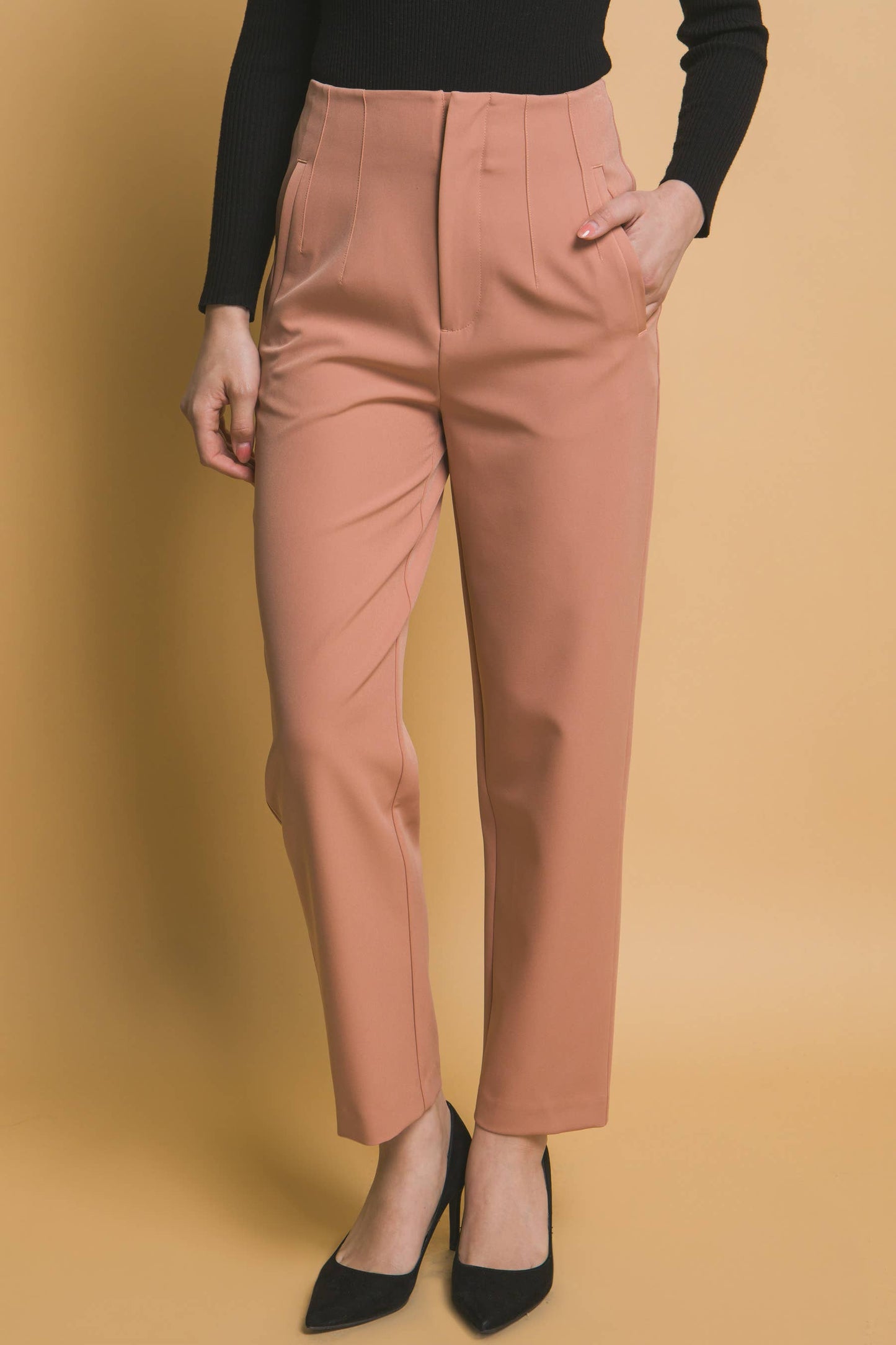 High Waisted Darted Waistline Pants