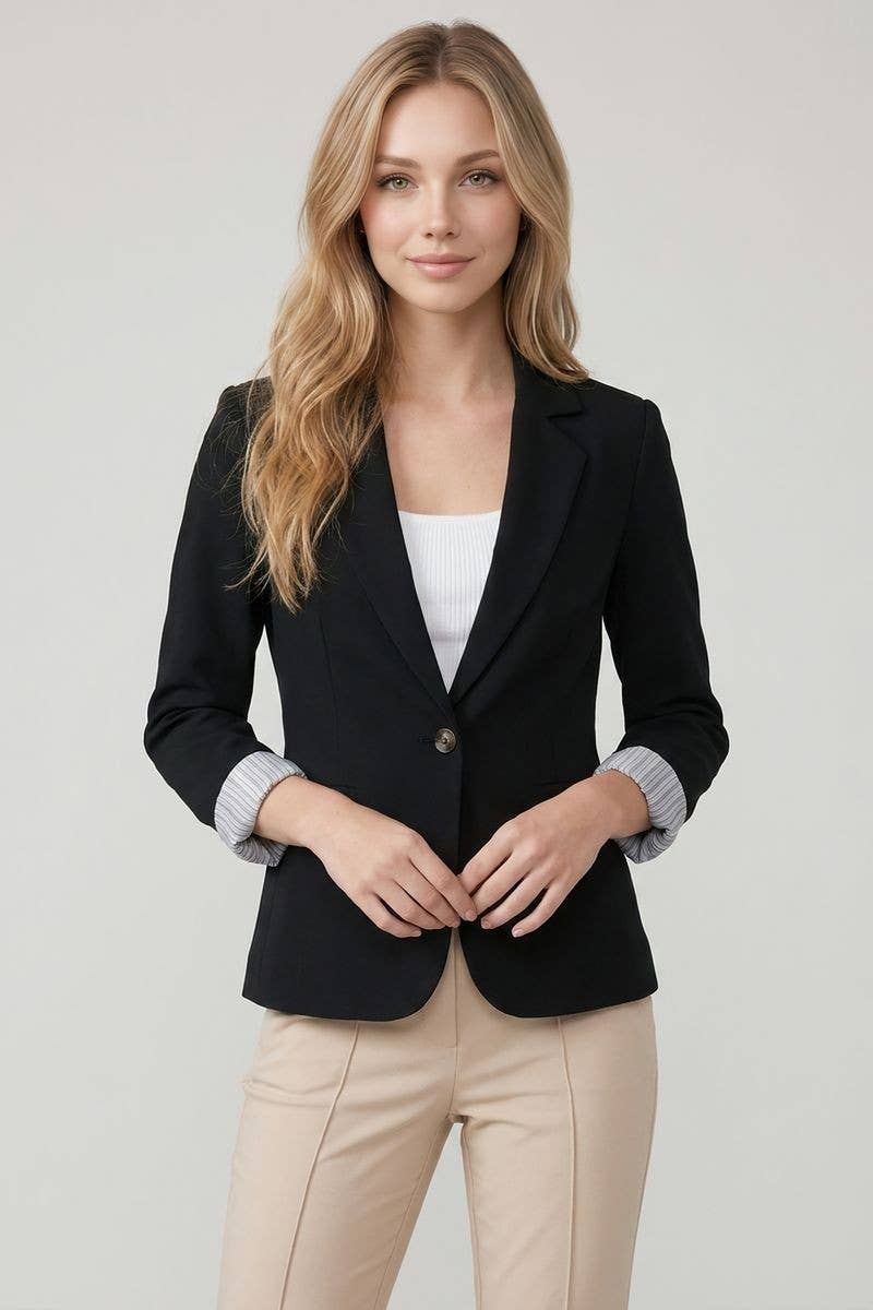Blazer w/striped Sleeve