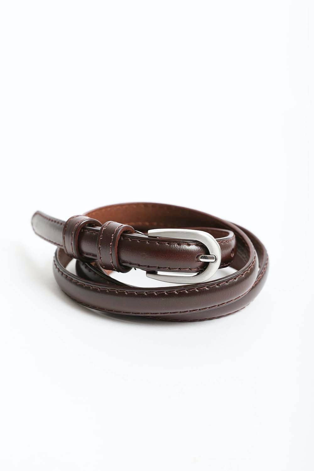 Skinny Silver Buckle Belt