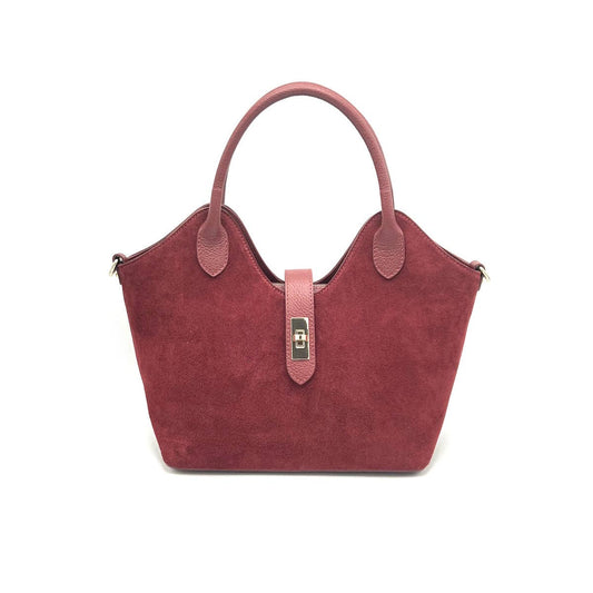 Suede leather tote bag