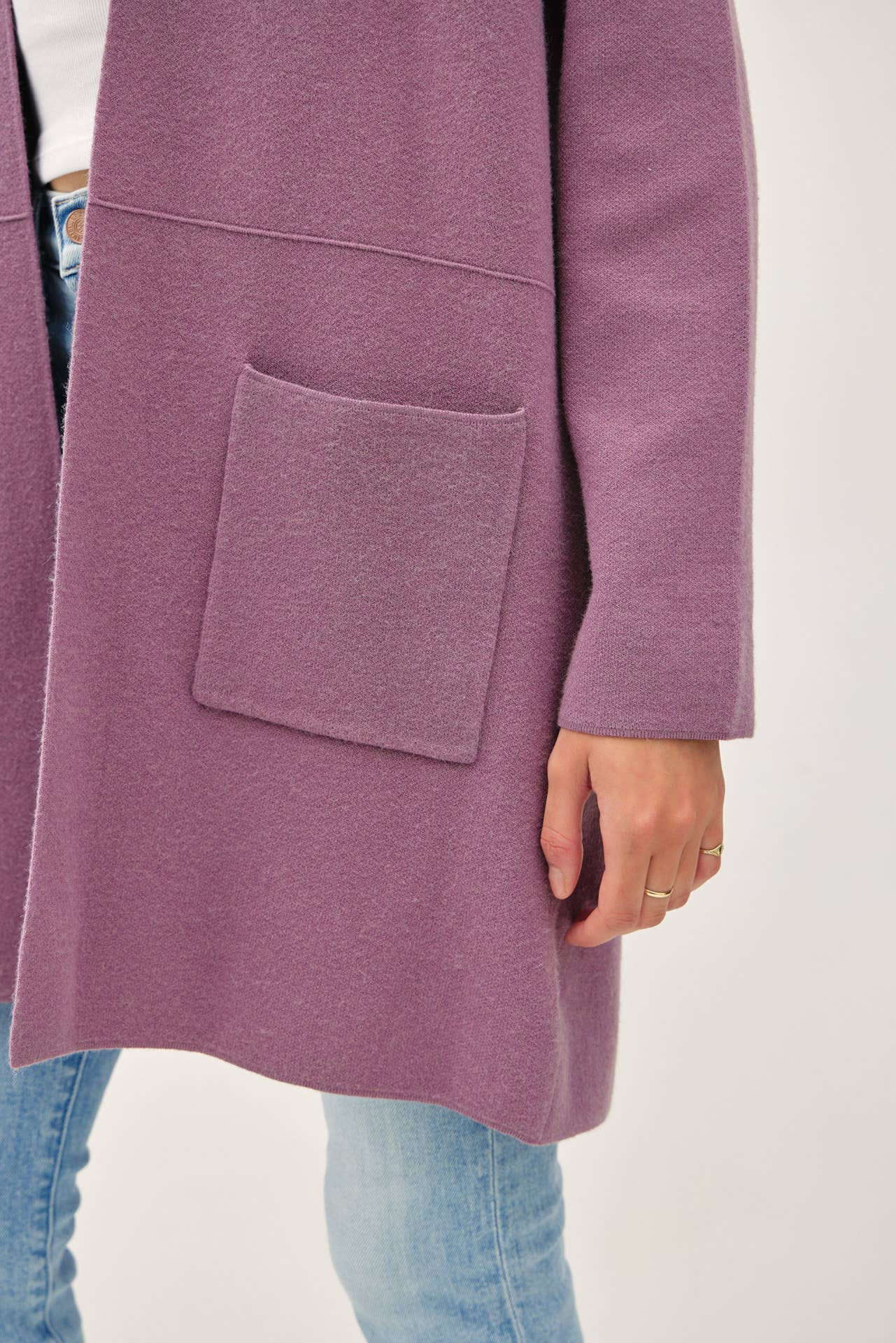 Open  Front Classic Knit Coat