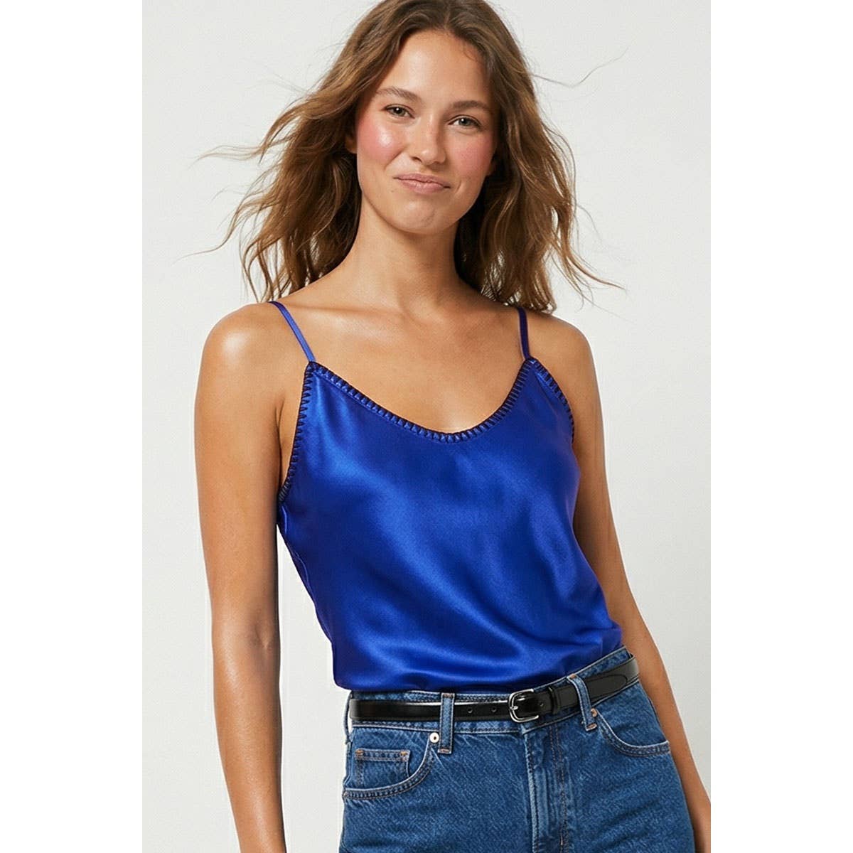 Whipstitch Satin Camisole