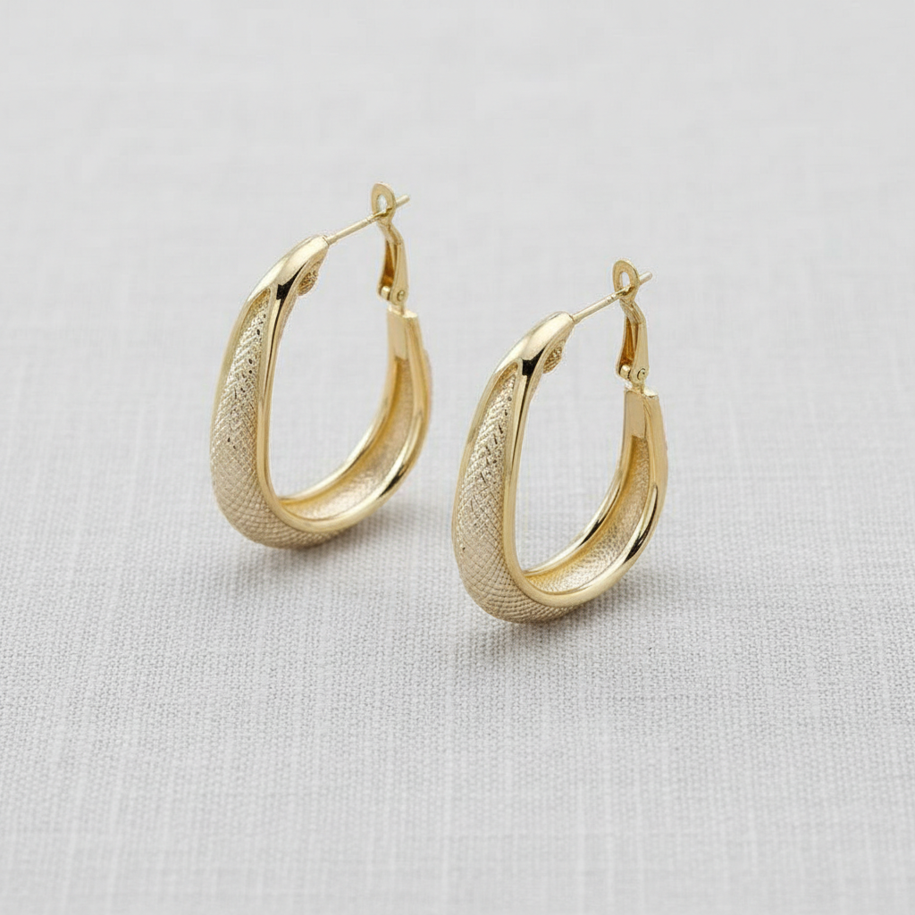 Crystal Mesh Hoop Earrings