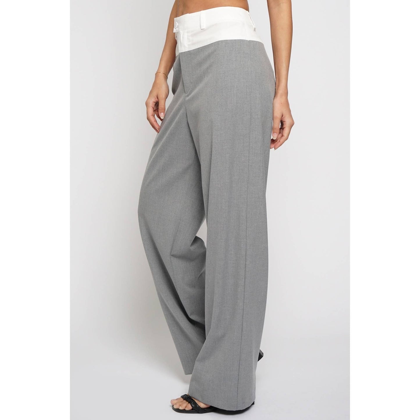 Contrast Waist Pants