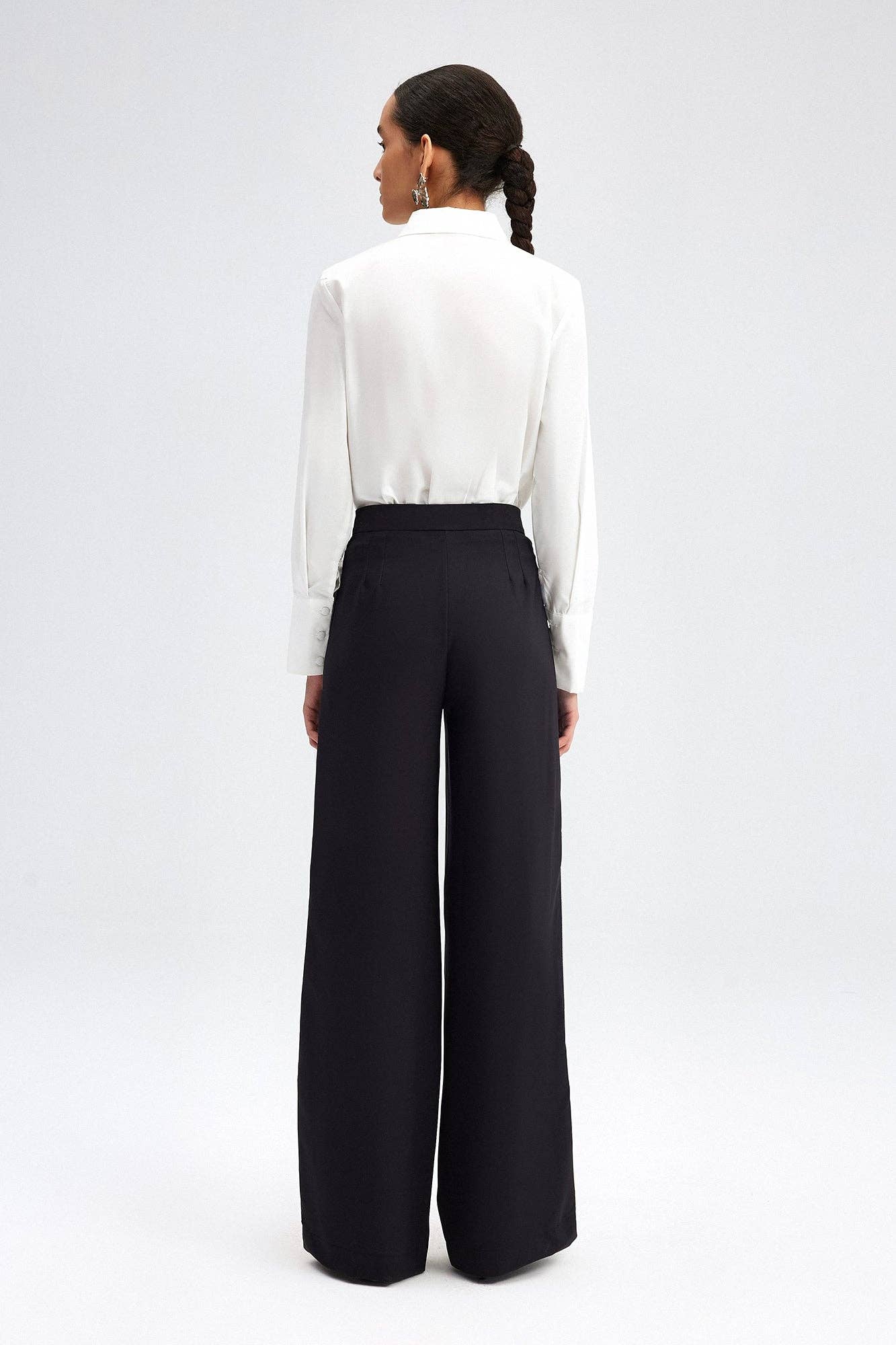 Wide-Leg Trousers with Side Trim