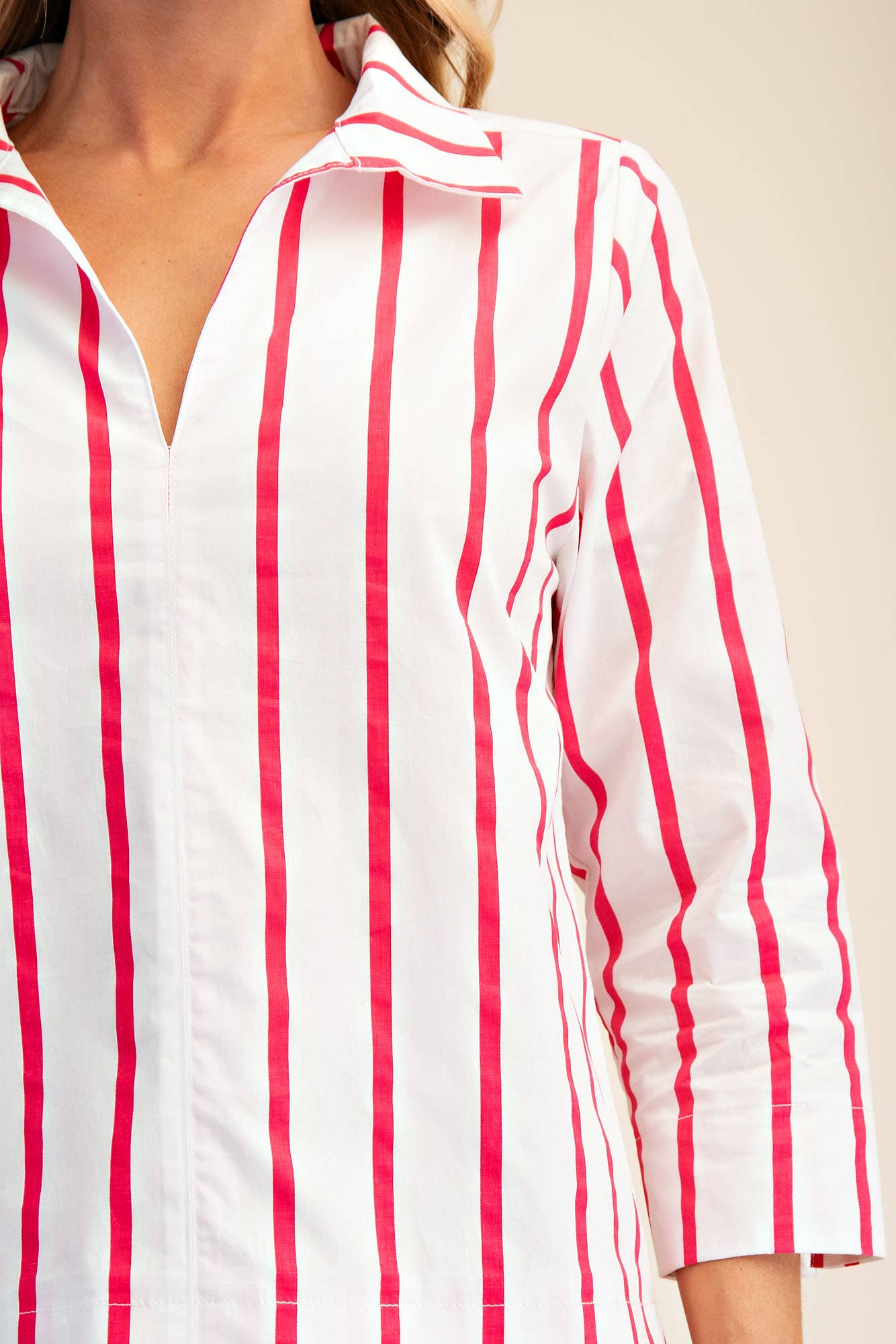 Striped V-Neck Blouse