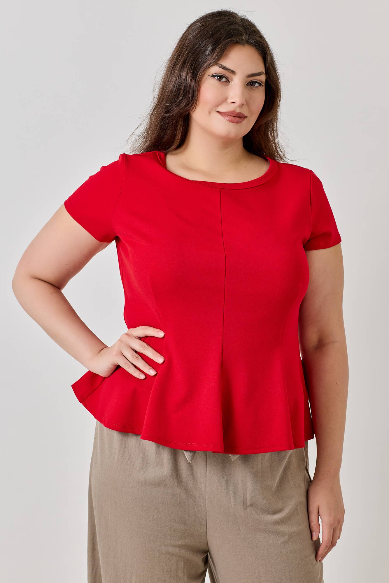 Plus Peplum Blouse