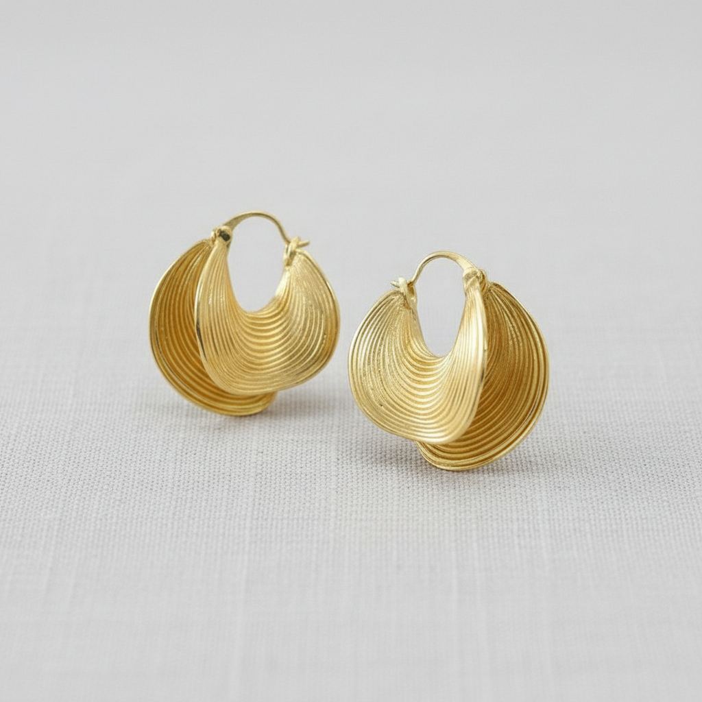 Fan-Shaped Earrings