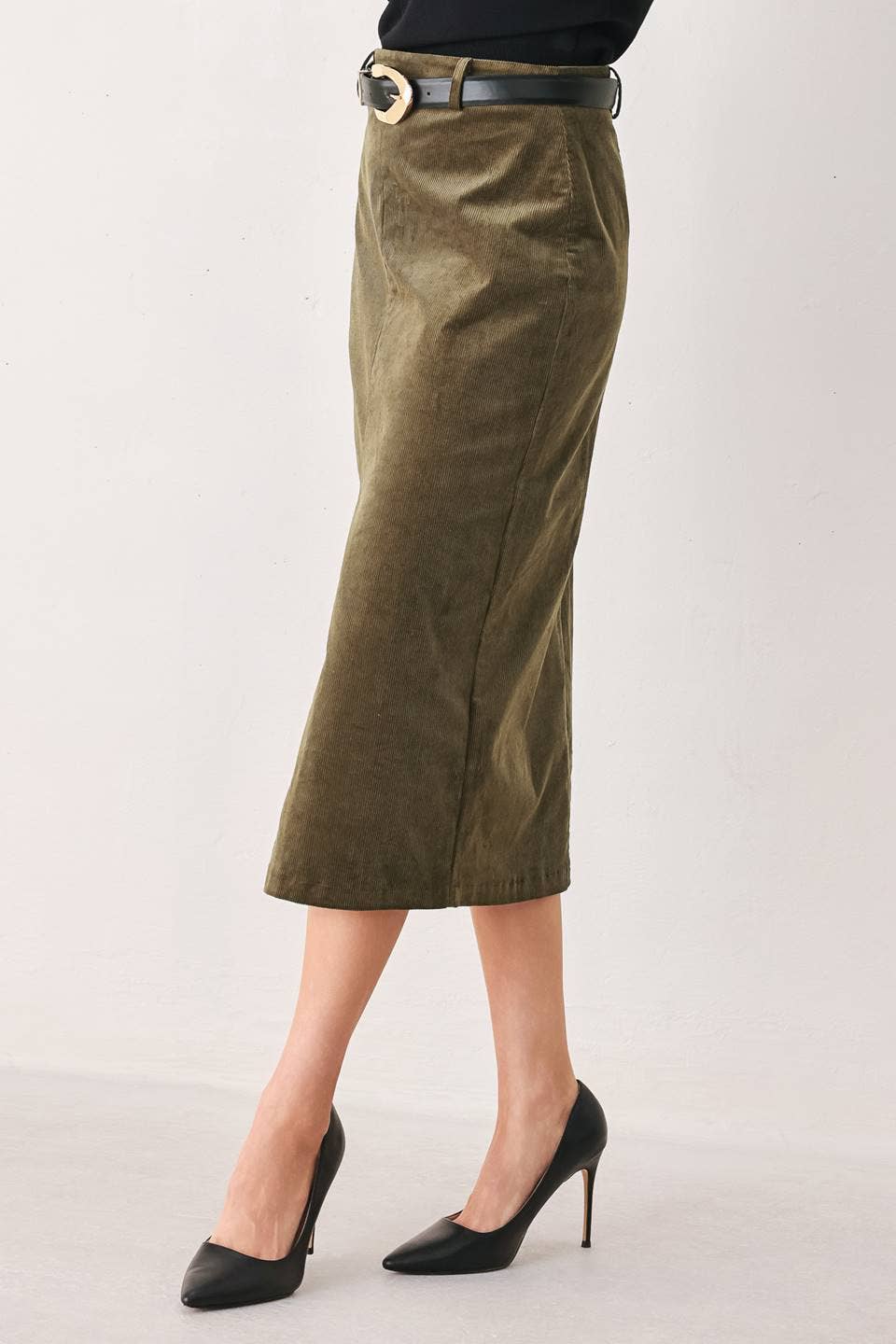 Corduroy pencil skirt