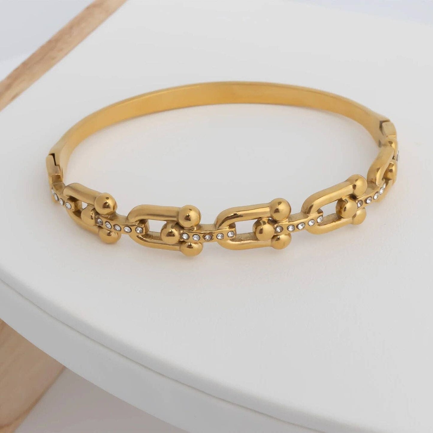 Bangle bracelet w/ stone