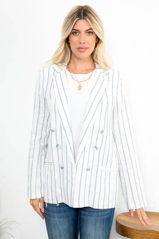 Linen Blend Blazer: