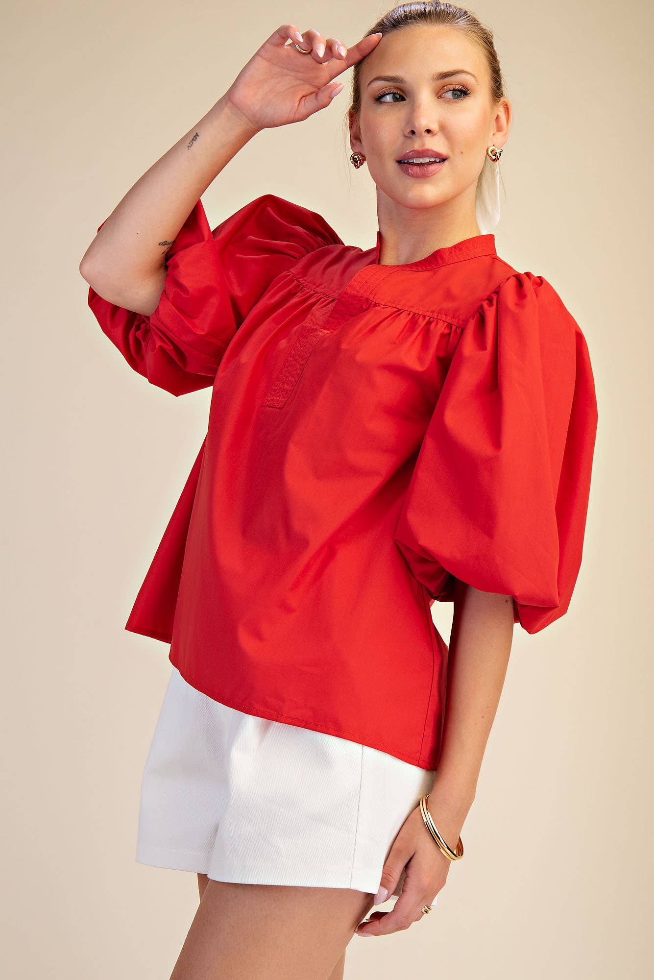 Bubble Sleeve Blouse