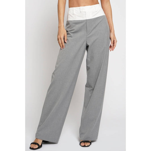 Contrast Waist Pants