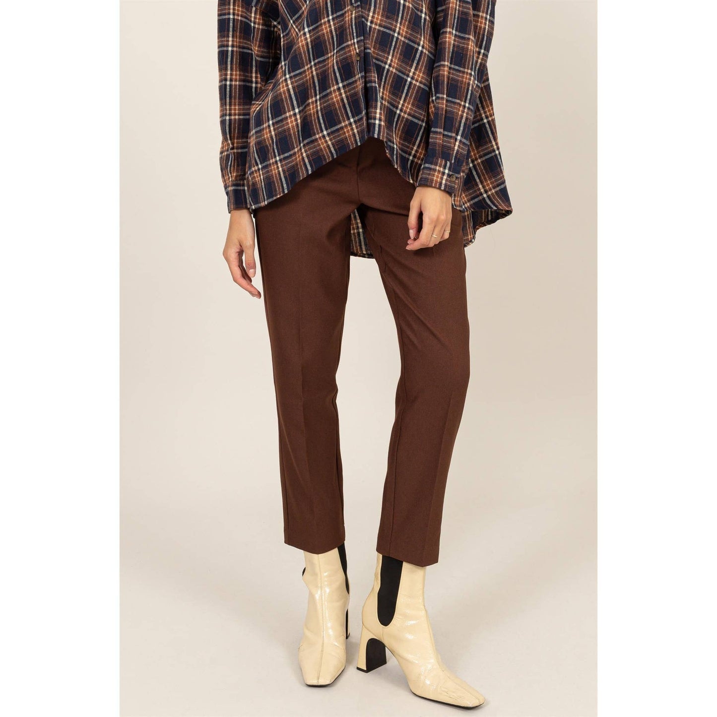 High-Waisted Tapered Slim Fit Pants