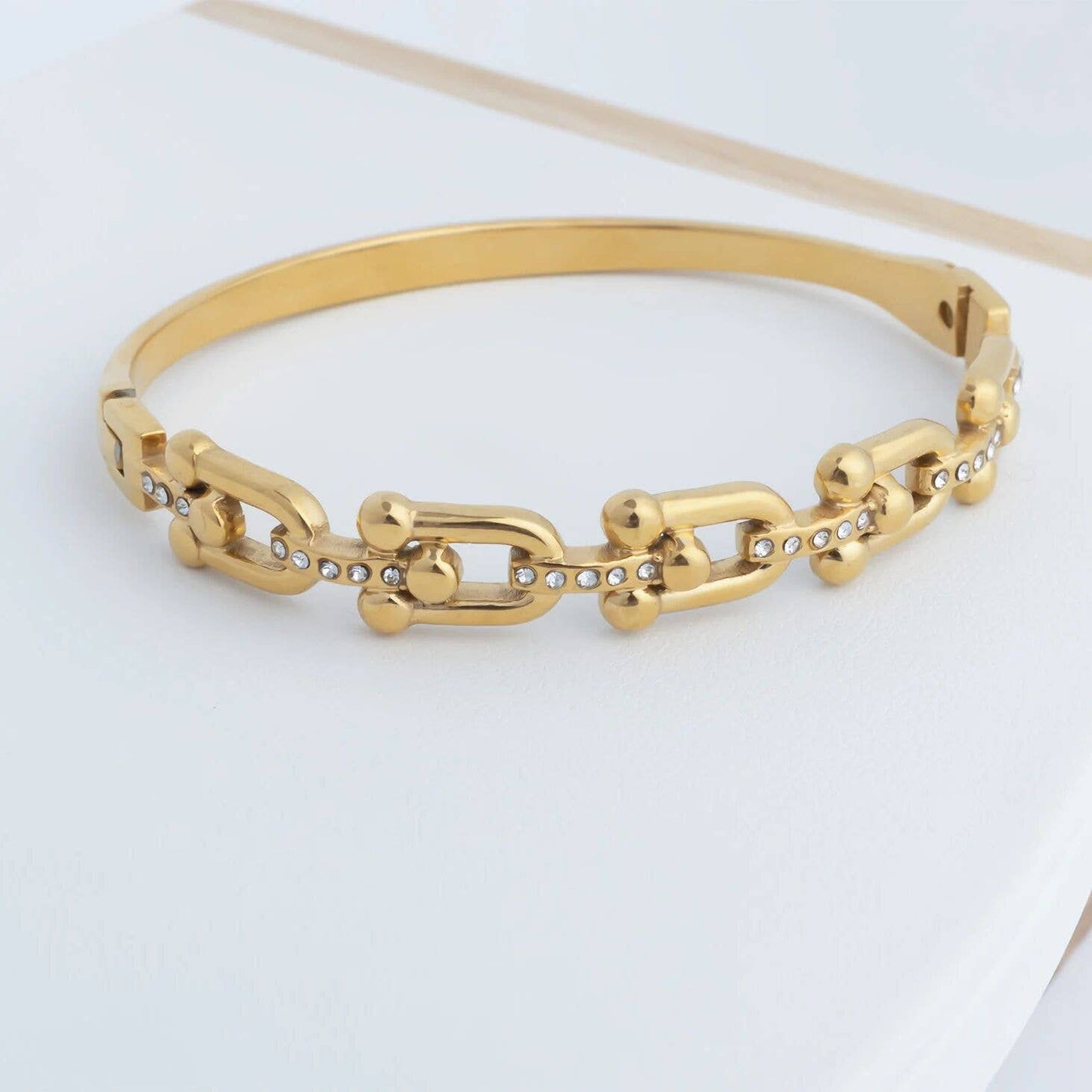 Bangle bracelet w/ stone