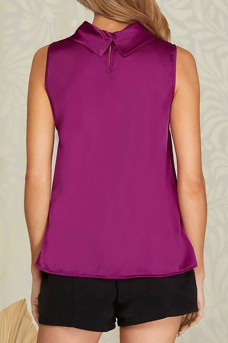 Cowl Neck Sleeveless Bouse