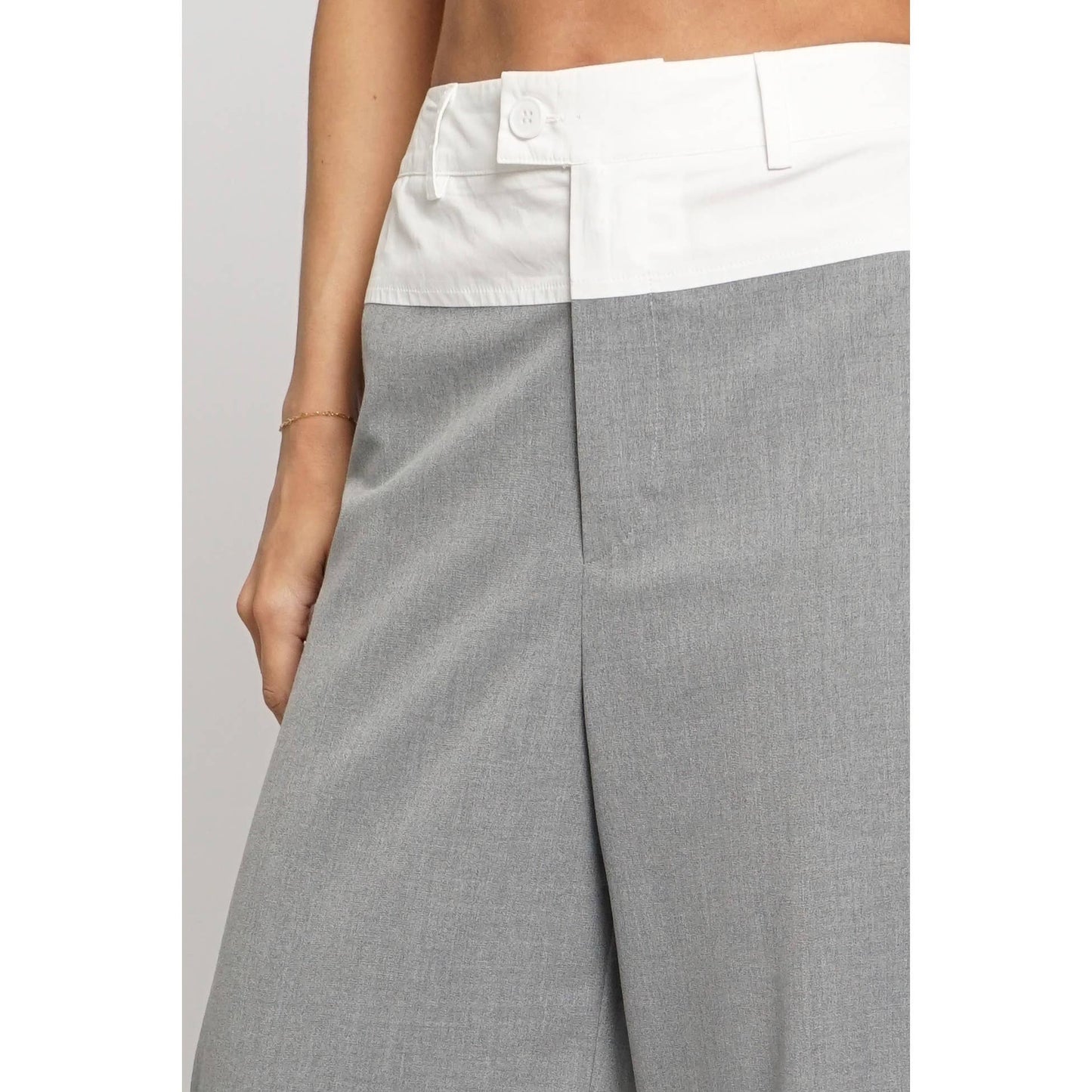 Contrast Waist Pants