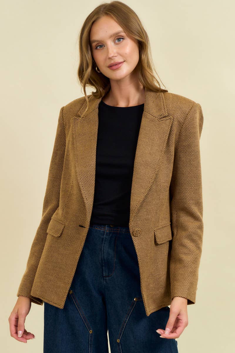 Notched Collar Blazer