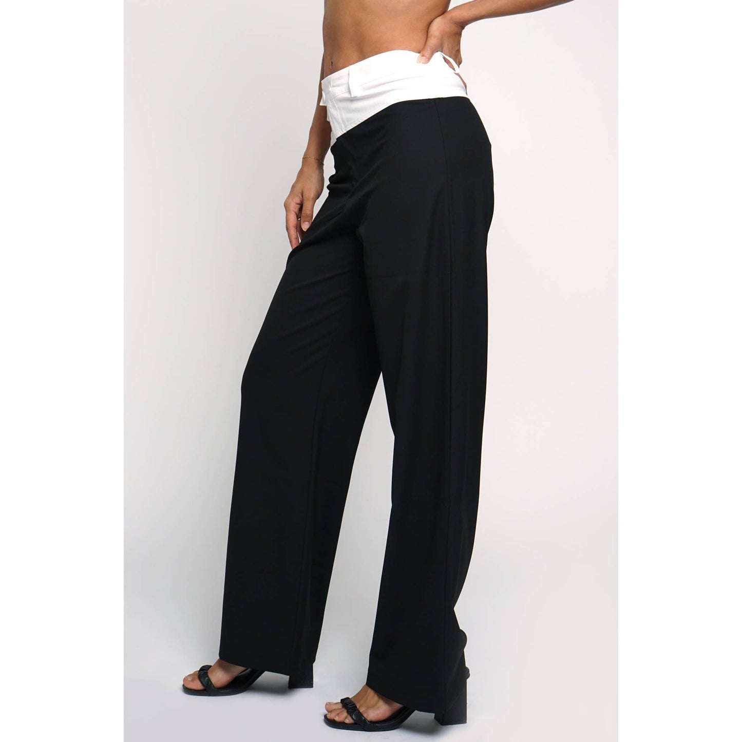 Contrast Waist Pants