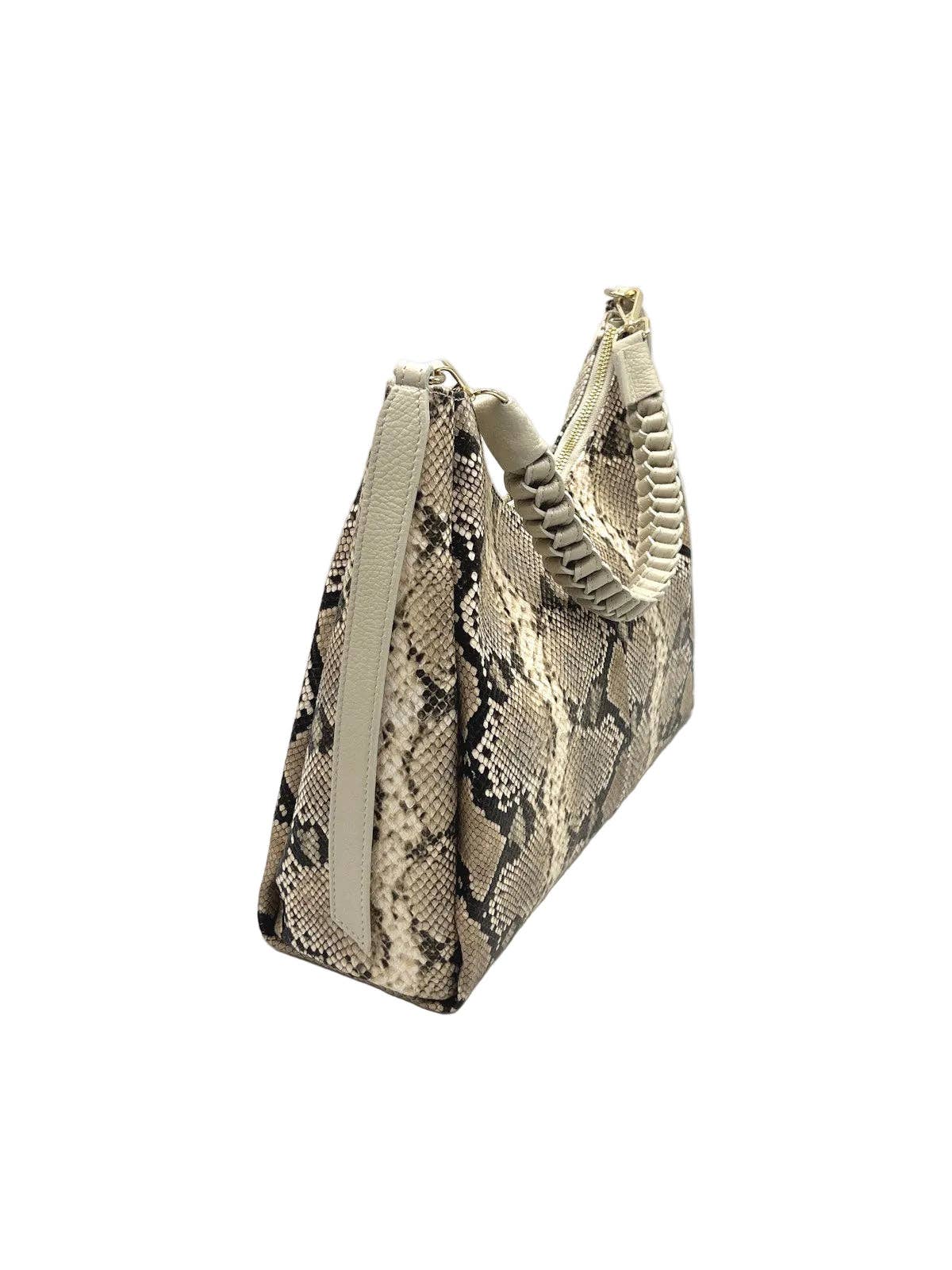 Snake print Genuine Leather Shoulder Bag