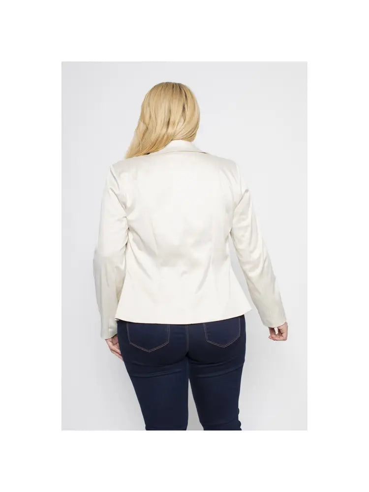 Plus Size Satin Blazer