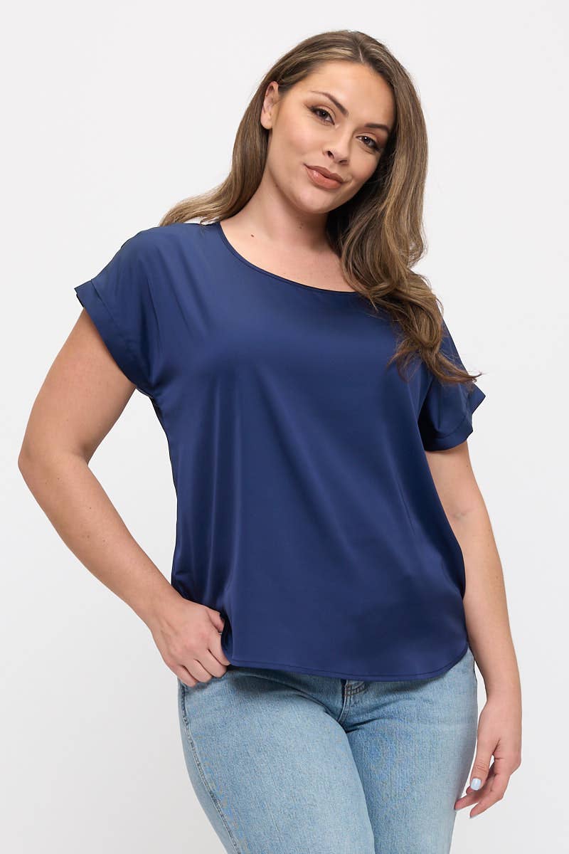 Plus Size Satin Top