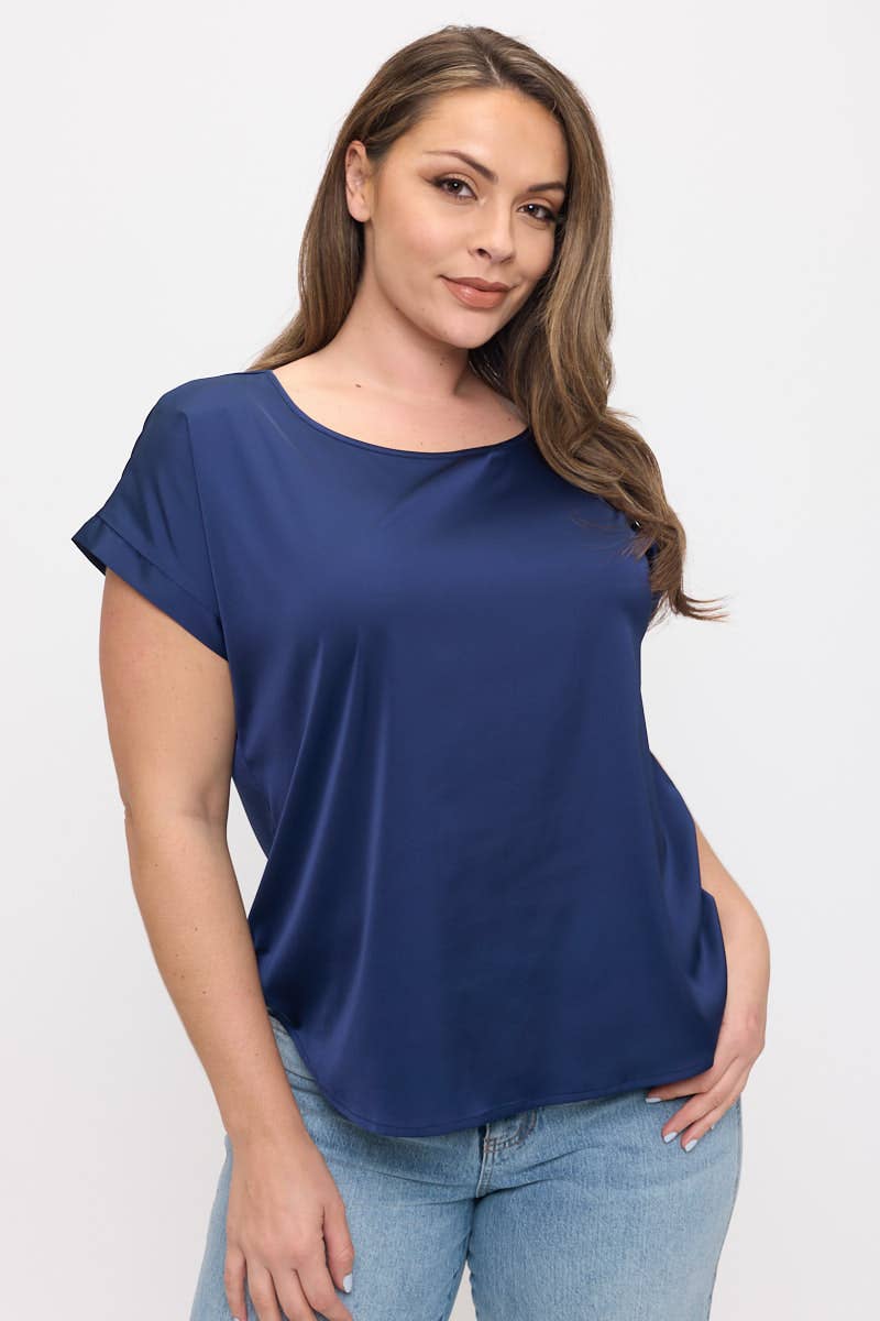 Plus Size Satin Top
