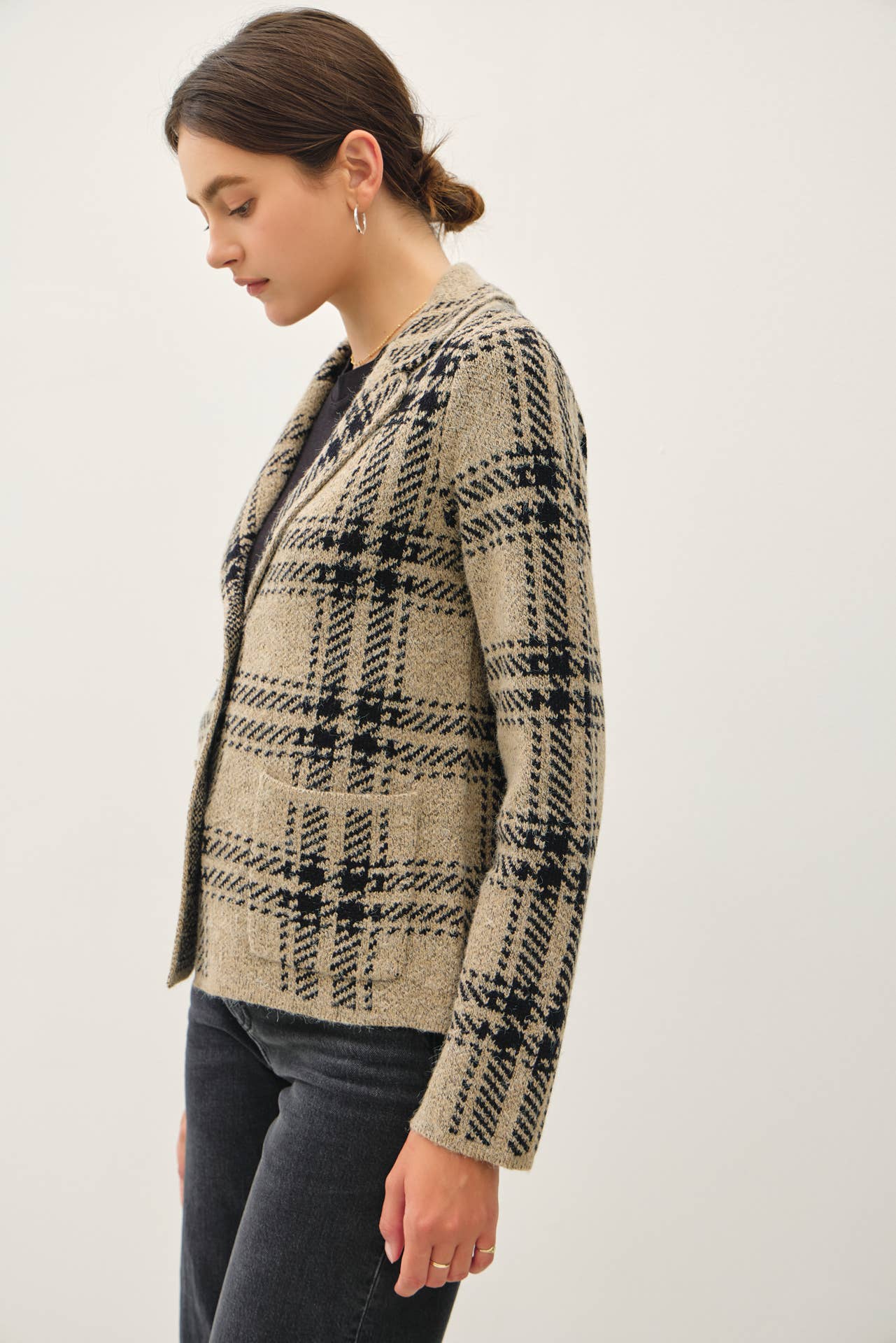 Plaid Sweater Jacket