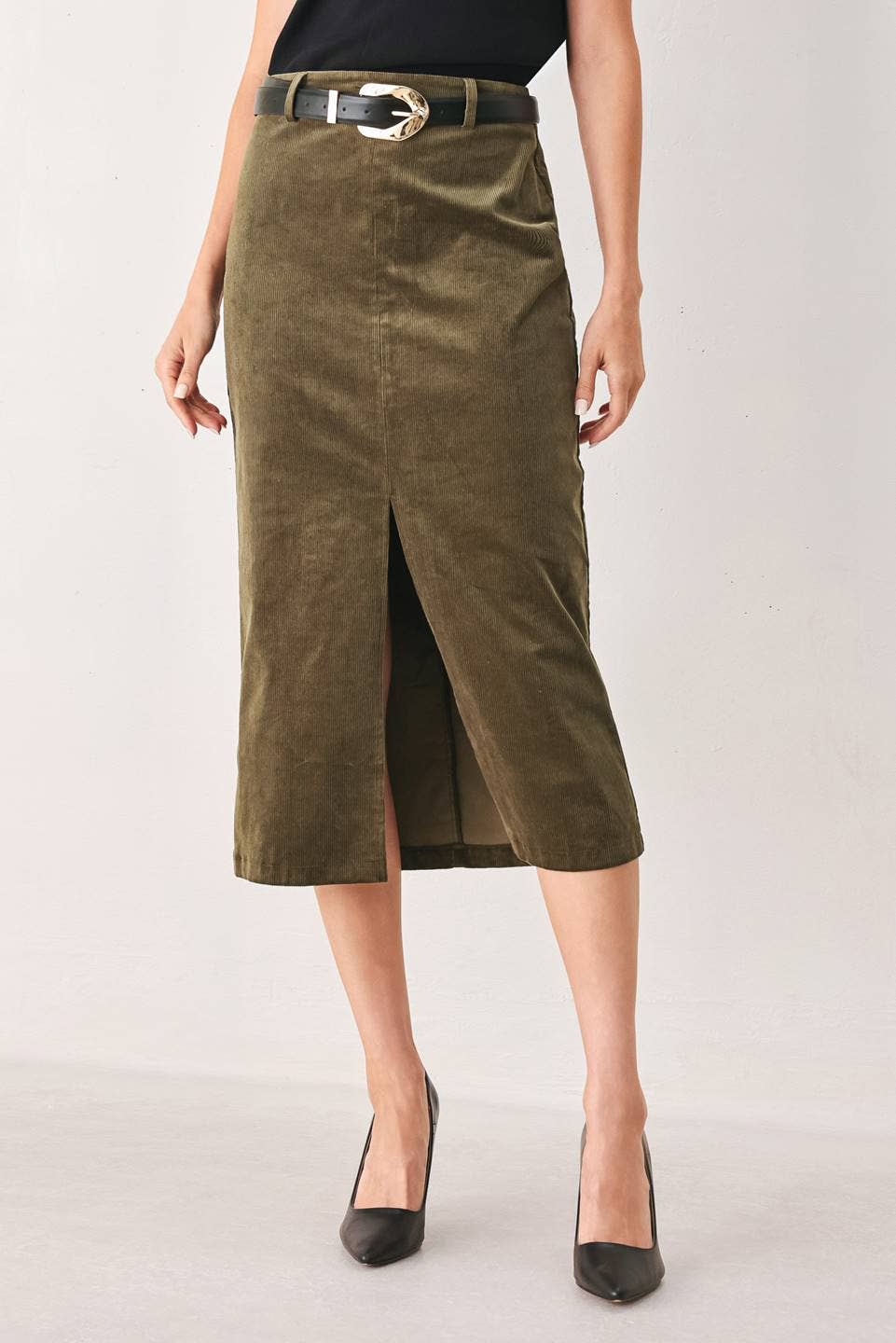 Corduroy pencil skirt