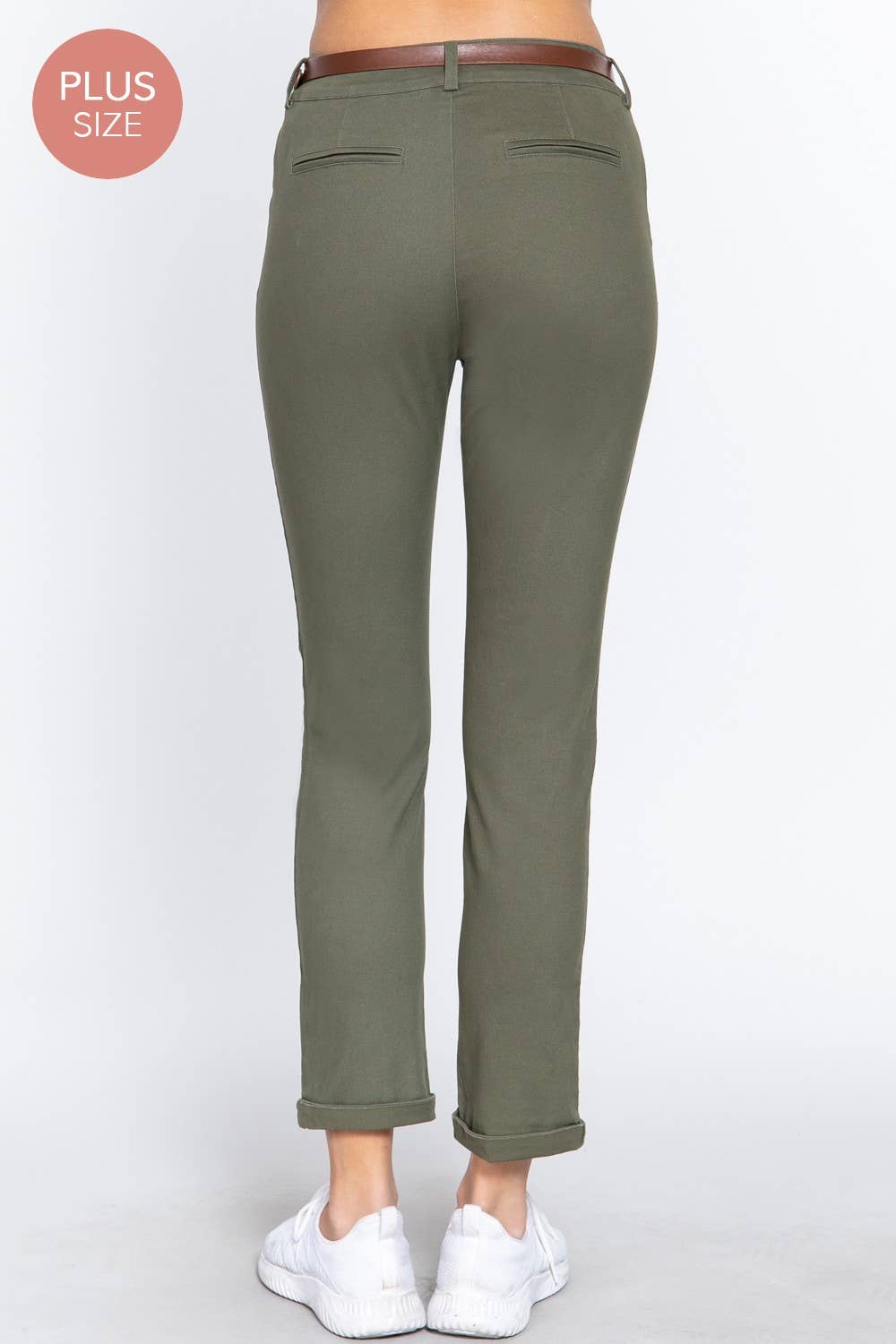 Plus Cotton Spandex Twill  Pants
