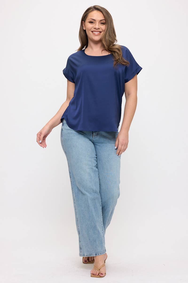 Plus Size Satin Top
