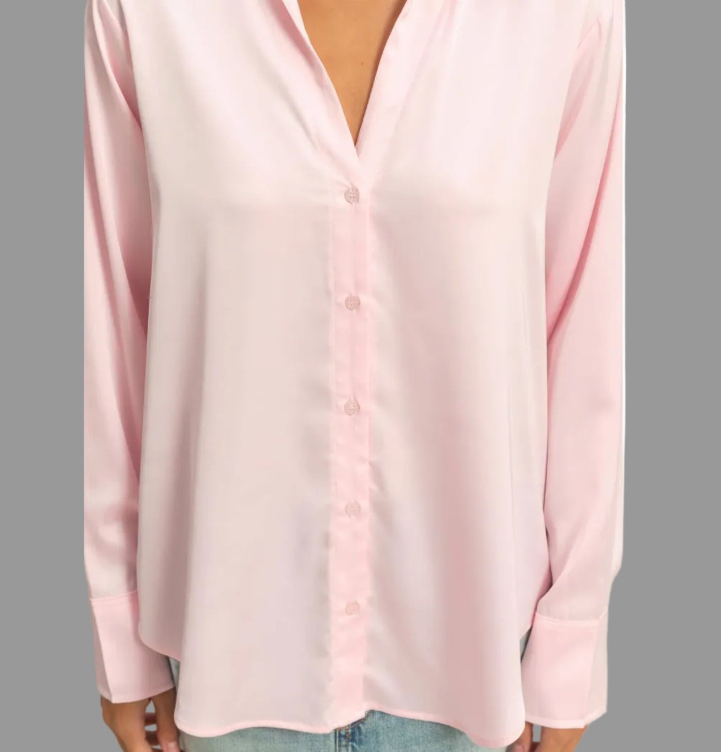 Satin Button-Up Shirt