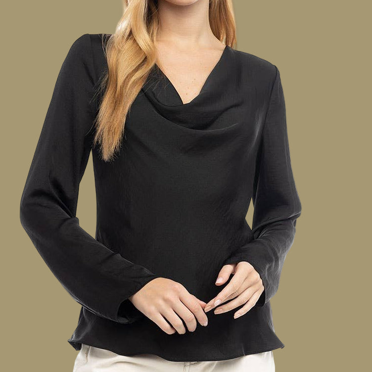 Satin Long Sleeve Blouse