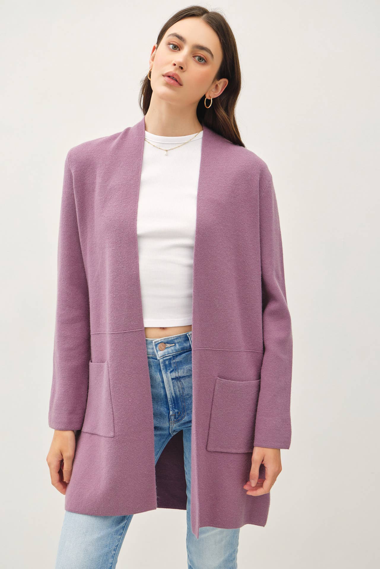 Open  Front Classic Knit Coat