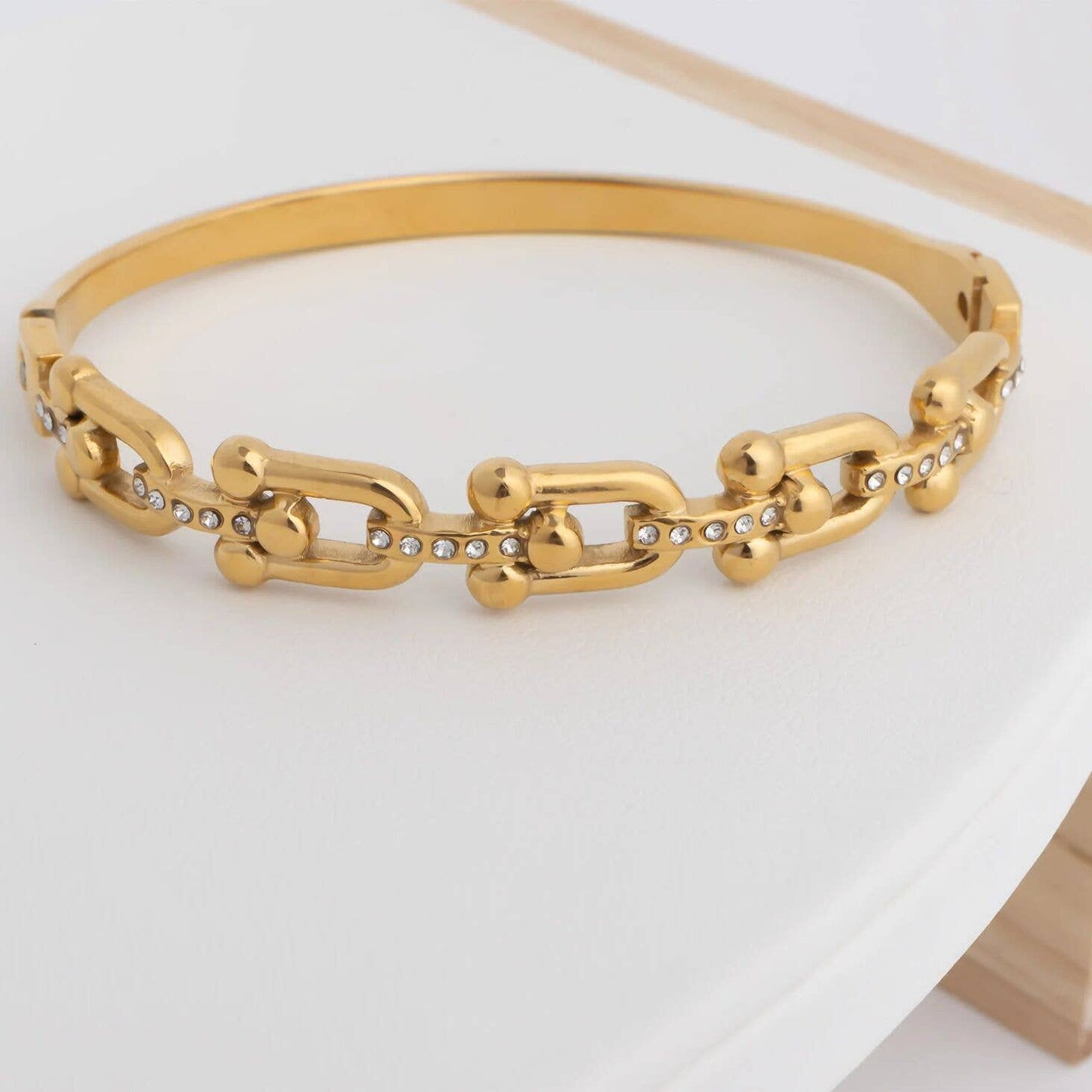 Bangle bracelet w/ stone