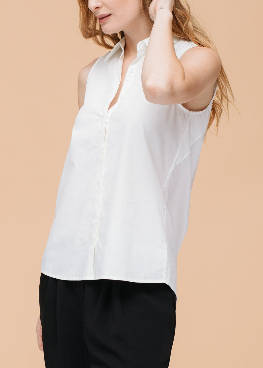 Sleeveless Poplin Shirt