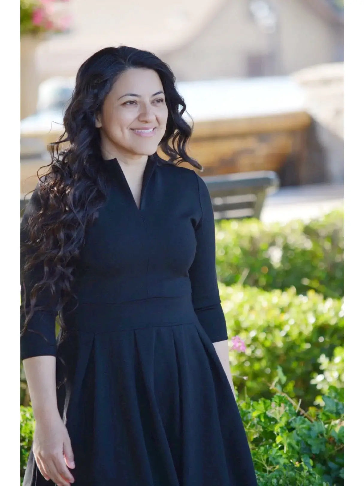 Santorini Black Dress