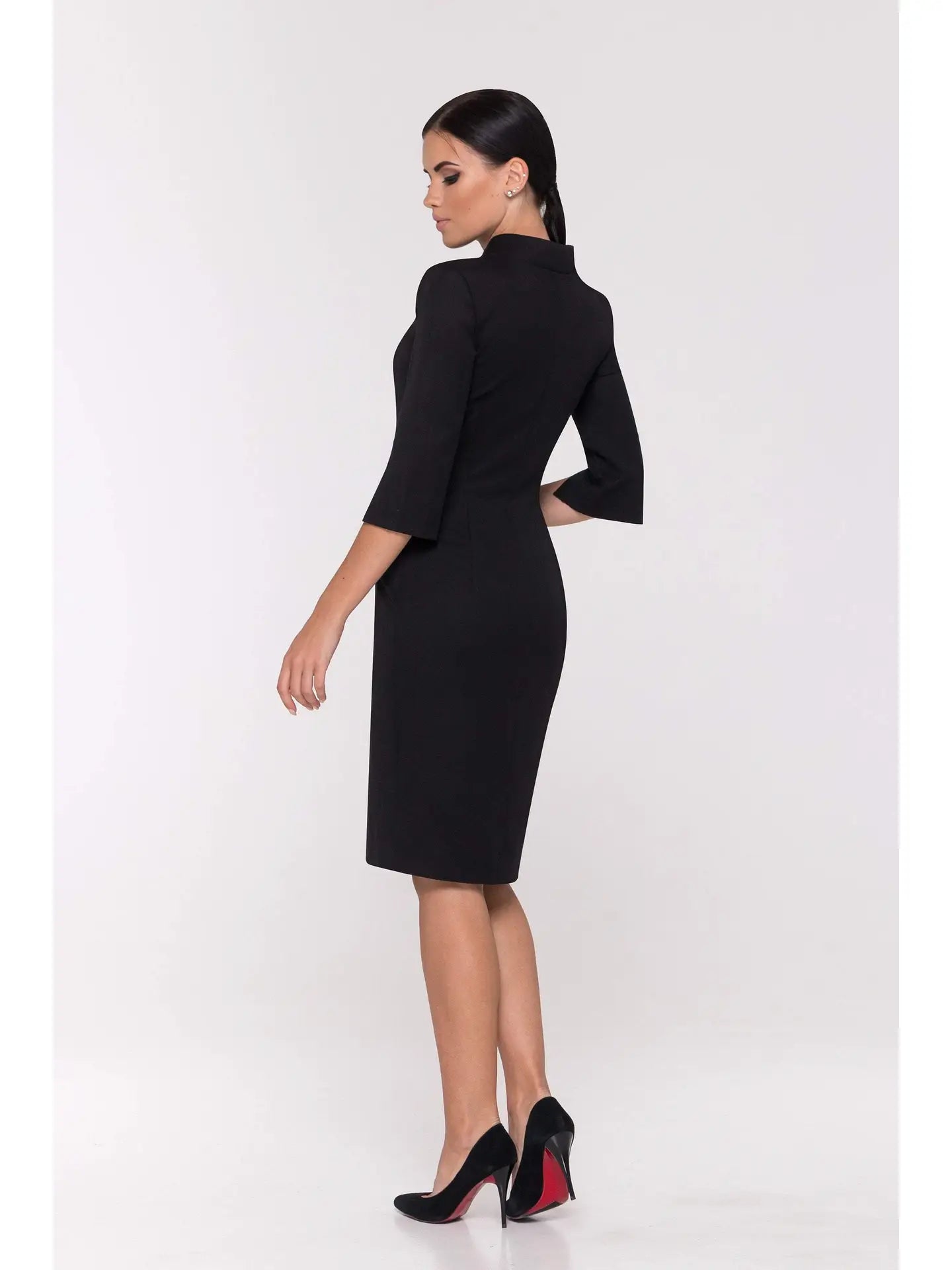 High Neck Midi Pencil Dress