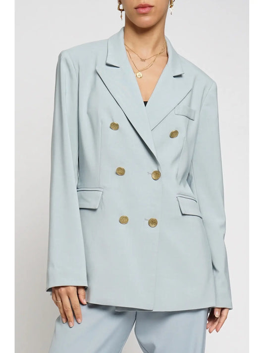 Double Breasted Notch Collar Blazer