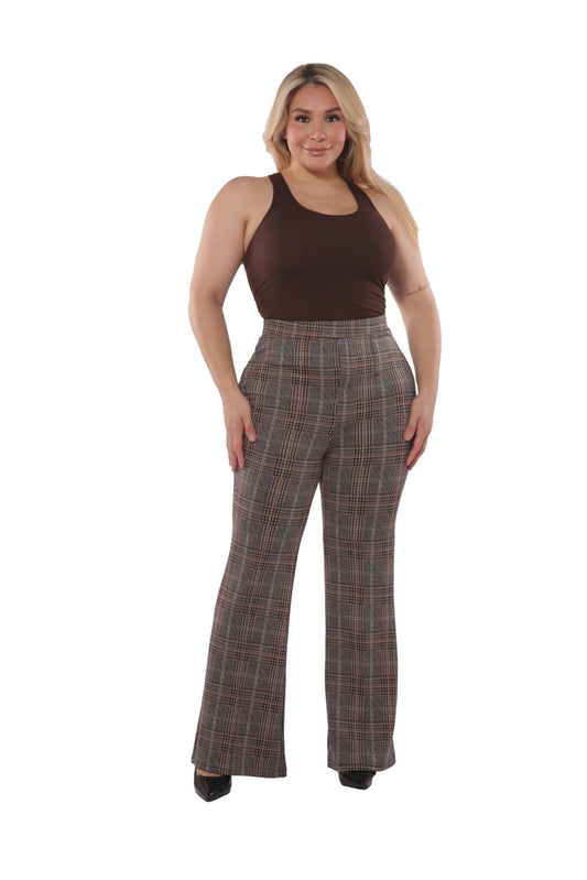 Plus Size High Waist  Flare Pants