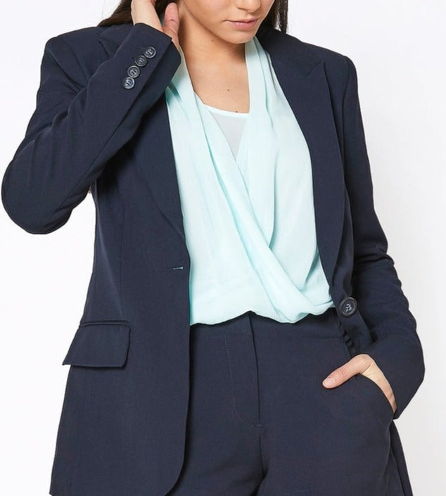 Single Button Fitted Blazer