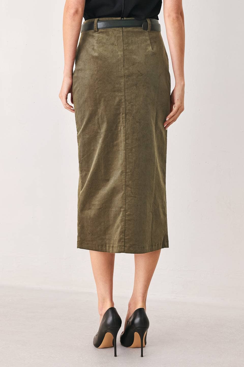 Corduroy pencil skirt
