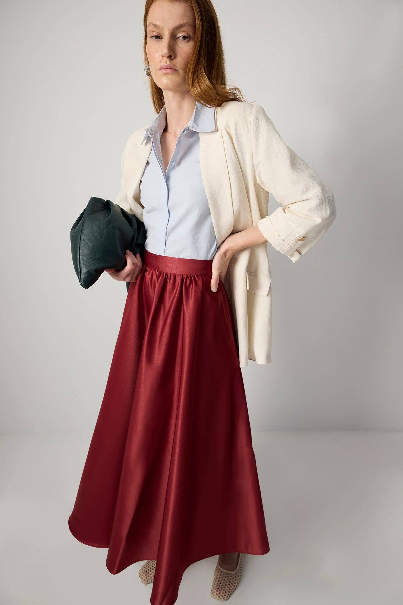 Flowy Satin Maxi Skirt