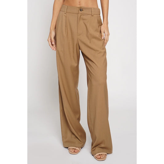 Pleated Pinstripe Trousers