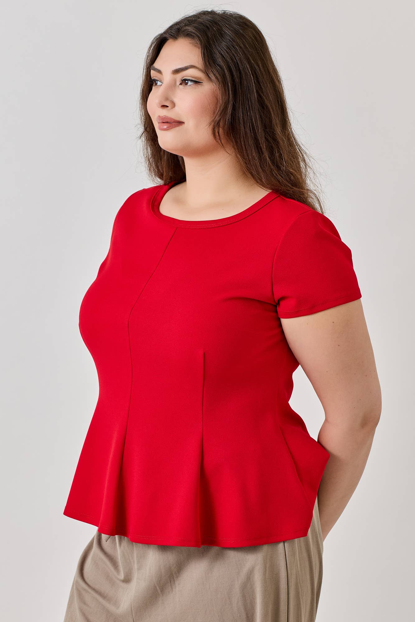 Plus Peplum Blouse