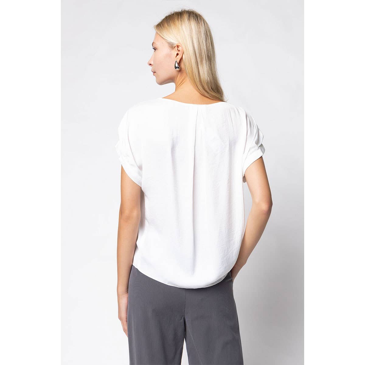 Pleated Sleeve Blouse