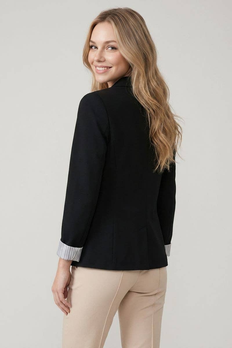 Blazer w/striped Sleeve