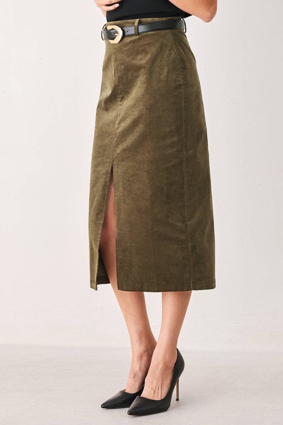 Corduroy pencil skirt