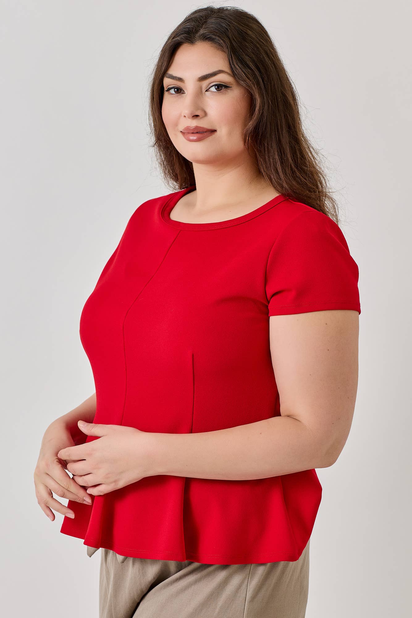 Plus Peplum Blouse